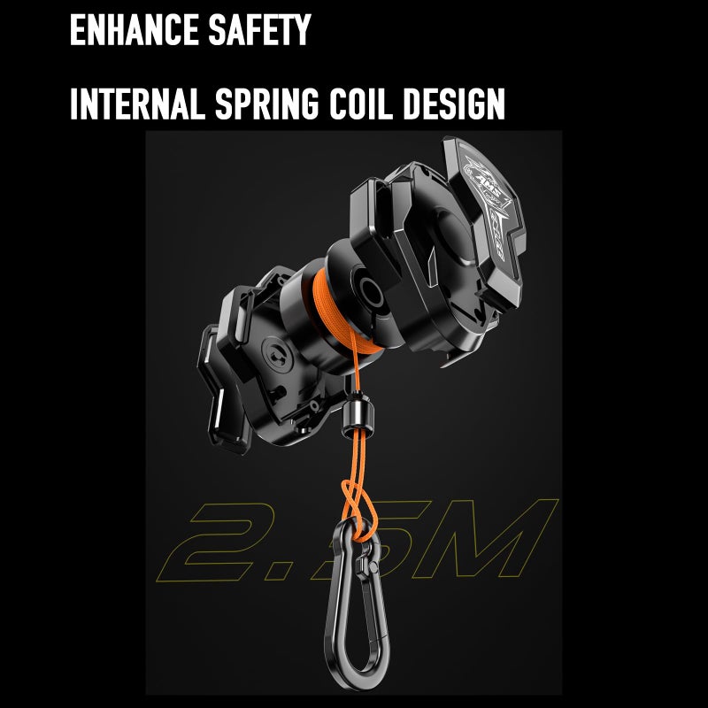 إنلي حزام سحب الدراجة الجبلية من إنلي للأطفال، حبل سحب للوالدين والطفل قابل للسحب تلقائيًا في الهواء الطلق مع خطاف واحد (2.0 أسود) - Image 4